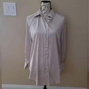 Joie Satin Cream Long Sleeve Blouse